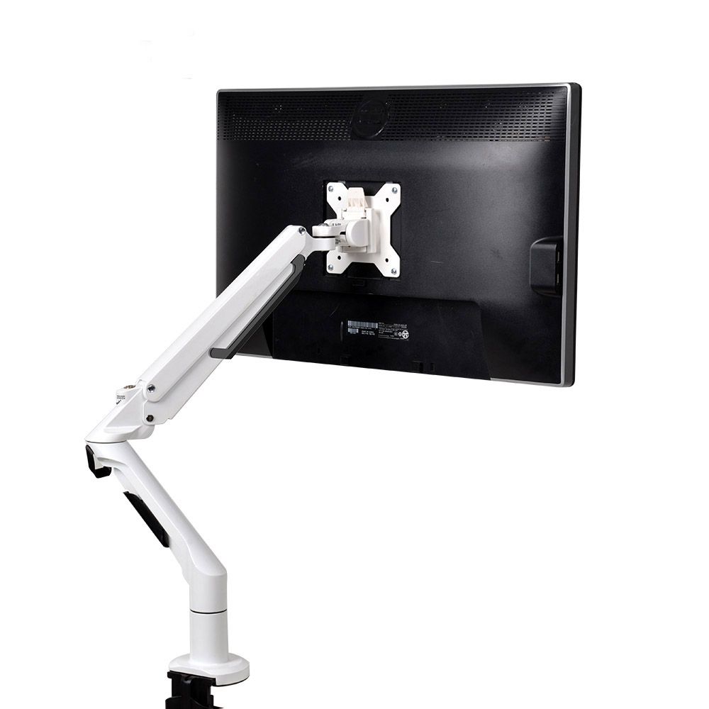 White Single Monitor Mount Back